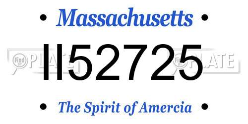 II52725 Massachusetts License Plate