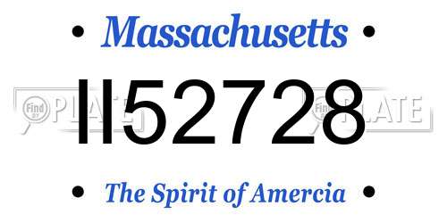 II52728 Massachusetts License Plate