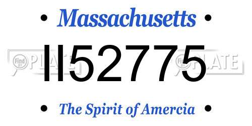 II52775 Massachusetts License Plate
