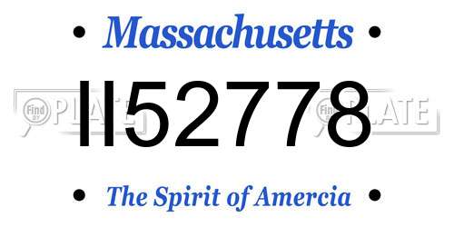 II52778 Massachusetts License Plate
