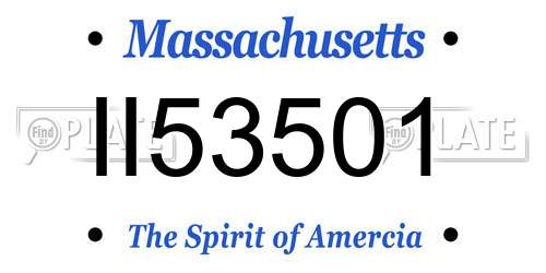 II53501 Massachusetts License Plate