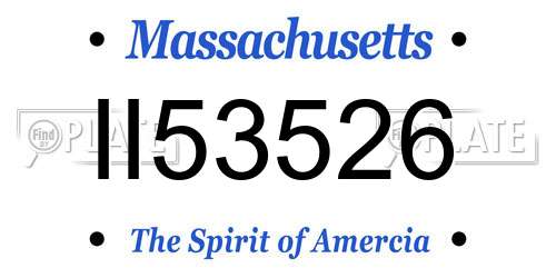 II53526 Massachusetts License Plate
