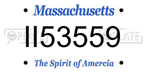 II53559 Massachusetts License Plate