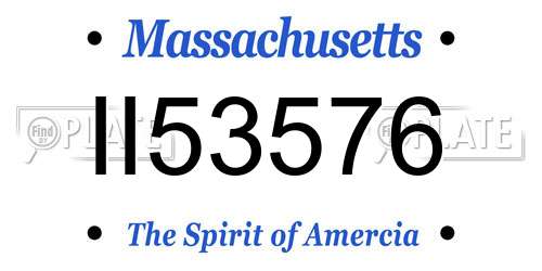 II53576 Massachusetts License Plate