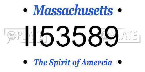 II53589 Massachusetts License Plate
