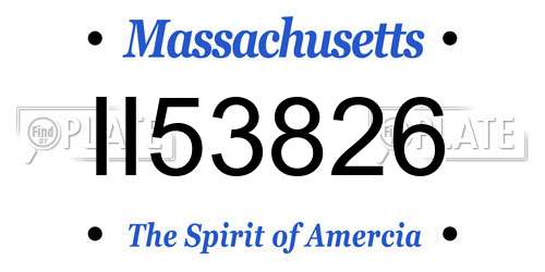 II53826 Massachusetts License Plate