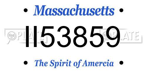 II53859 Massachusetts License Plate