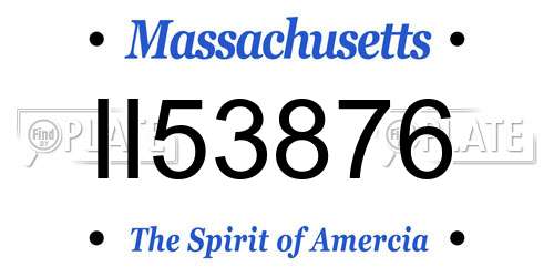 II53876 Massachusetts License Plate