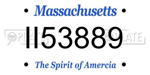 II53889 Massachusetts License Plate