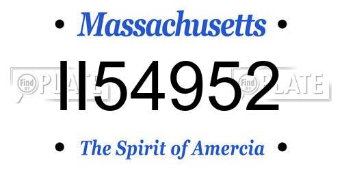 II54952 Massachusetts License Plate