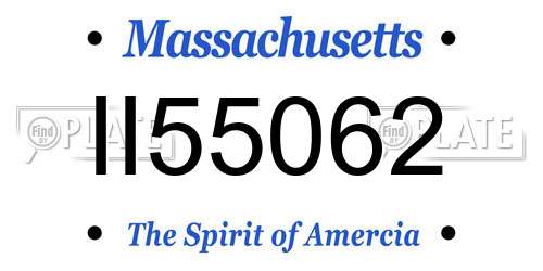 II55062 Massachusetts License Plate