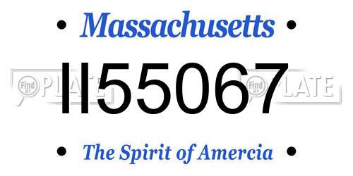 II55067 Massachusetts License Plate