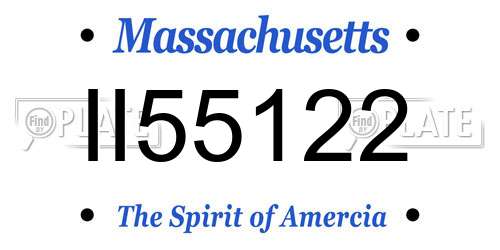 II55122 Massachusetts License Plate