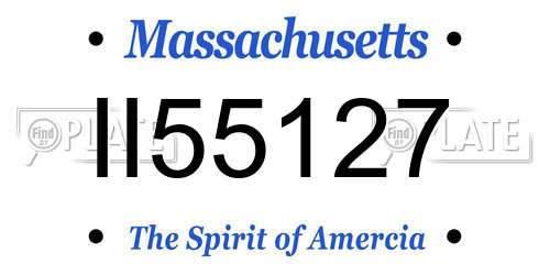 II55127 Massachusetts License Plate