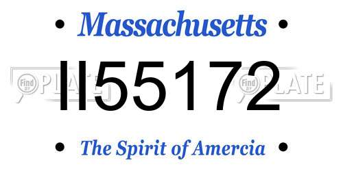 II55172 Massachusetts License Plate