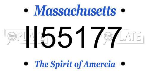 II55177 Massachusetts License Plate