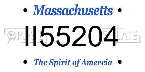 II55204 Massachusetts License Plate