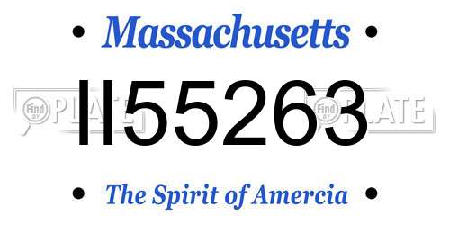 II55263 Massachusetts License Plate