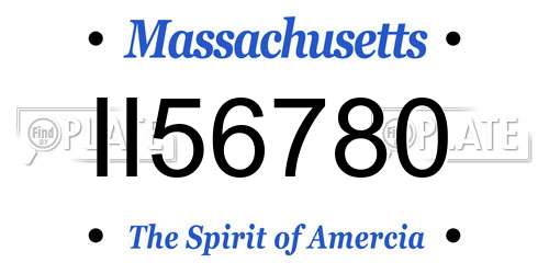 II56780 Massachusetts License Plate