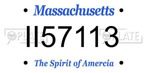 II57113 Massachusetts License Plate