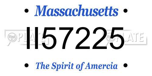 II57225 Massachusetts License Plate