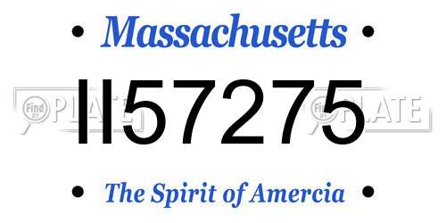 II57275 Massachusetts License Plate
