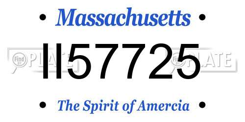 II57725 Massachusetts License Plate