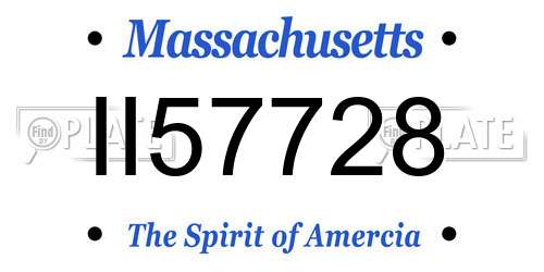 II57728 Massachusetts License Plate