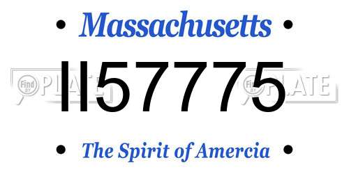 II57775 Massachusetts License Plate