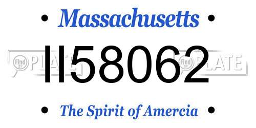 II58062 Massachusetts License Plate