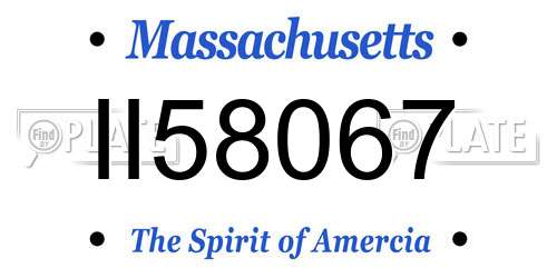 II58067 Massachusetts License Plate