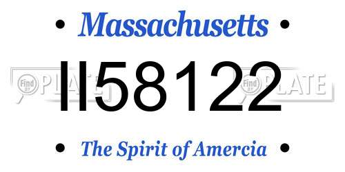 II58122 Massachusetts License Plate