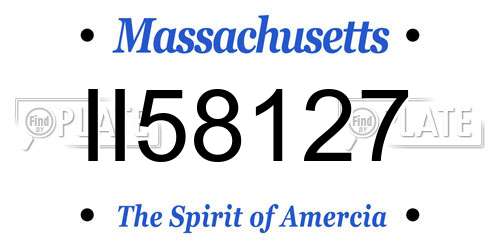 II58127 Massachusetts License Plate