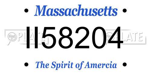 II58204 Massachusetts License Plate
