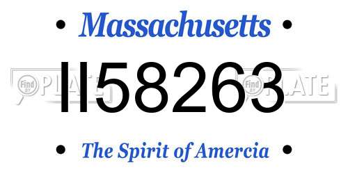 II58263 Massachusetts License Plate