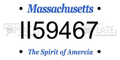 II59467 Massachusetts License Plate