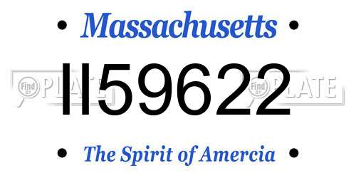 II59622 Massachusetts License Plate