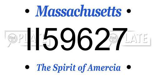 II59627 Massachusetts License Plate
