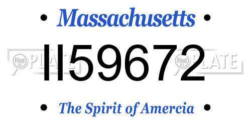 II59672 Massachusetts License Plate