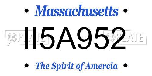 II5A952 Massachusetts License Plate