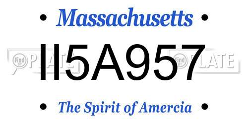 II5A957 Massachusetts License Plate