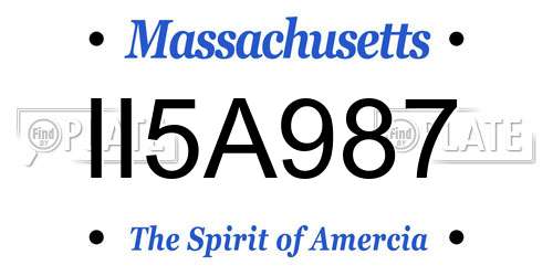 II5A987 Massachusetts License Plate