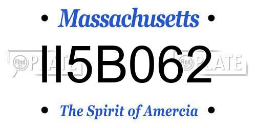 II5B062 Massachusetts License Plate