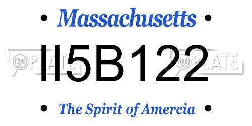 II5B122 Massachusetts License Plate