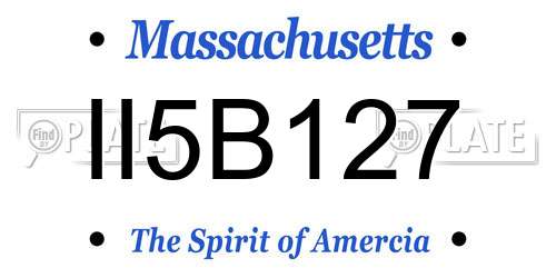 II5B127 Massachusetts License Plate
