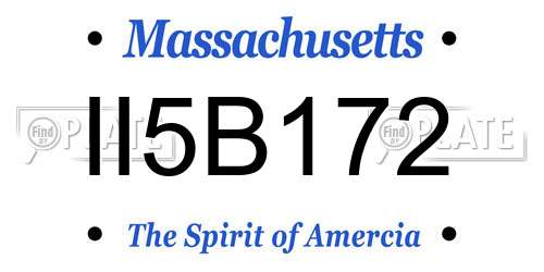 II5B172 Massachusetts License Plate