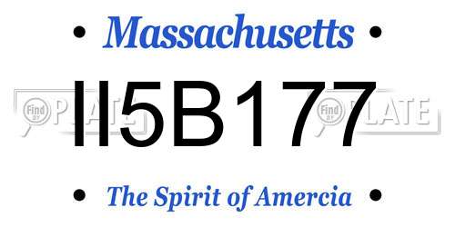 II5B177 Massachusetts License Plate