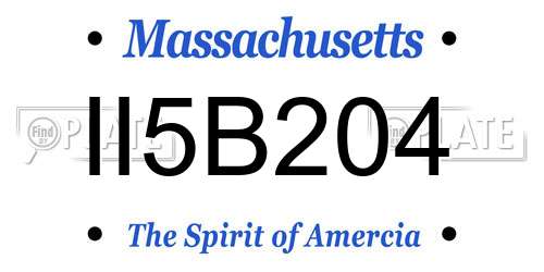 II5B204 Massachusetts License Plate