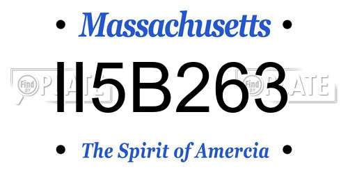 II5B263 Massachusetts License Plate