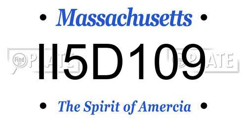 II5D109 Massachusetts License Plate